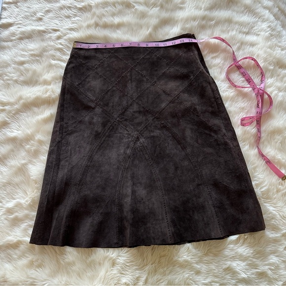 New Frontier Women Suede Leather Skirt, SZ 2 - Brown - EUC - Picture 2 of 13